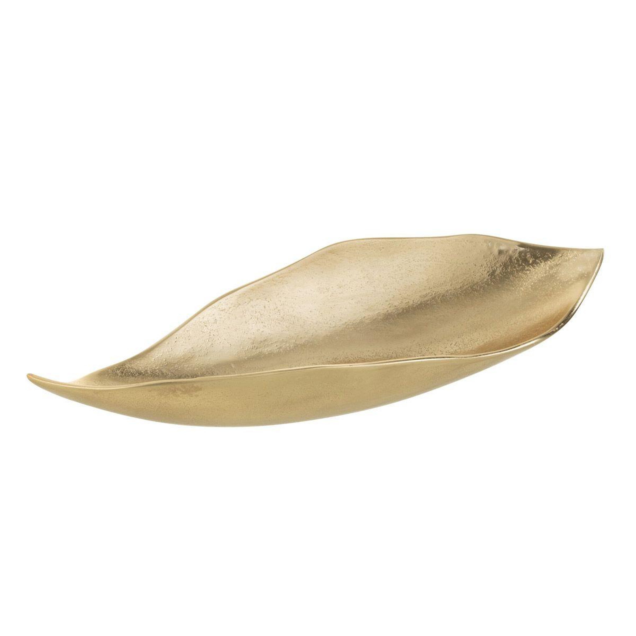 J-LINE Vide-Poche Design Feuille  John  34cm Or