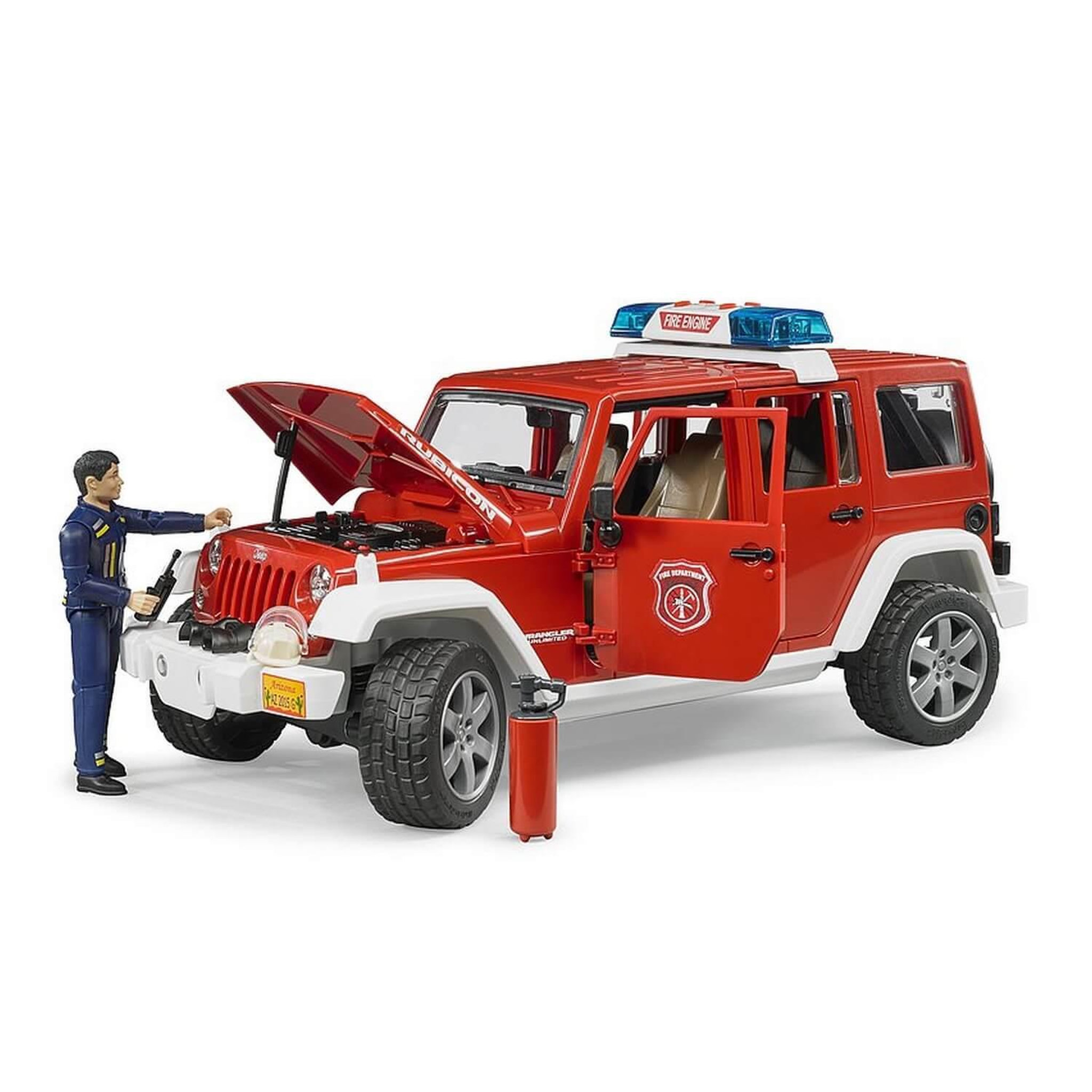 Voir la diapositive 3 : Bruder Véhicule pompier Jeep Wrangler Unlimited Rubicon