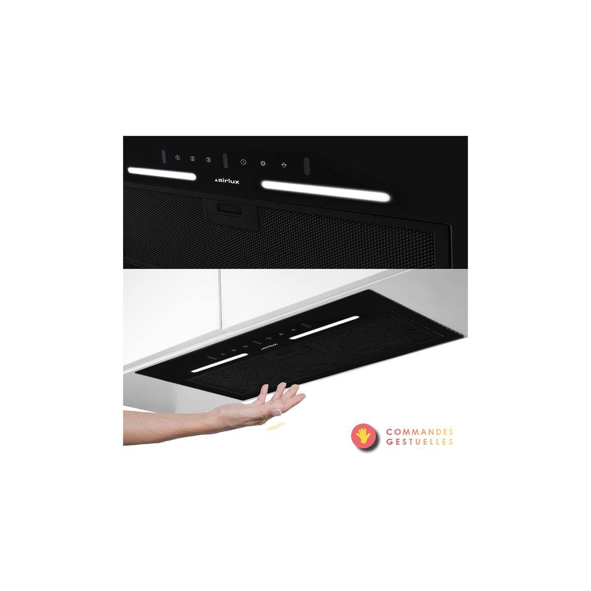 Voir la diapositive 3 : Airlux Hotte encastrable ahgg551bk