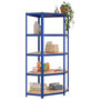 Voir la diapositive 3 : VIDAXL Etagere d'angle a 5 niveaux Bleu Acier et bois d'ingenierie