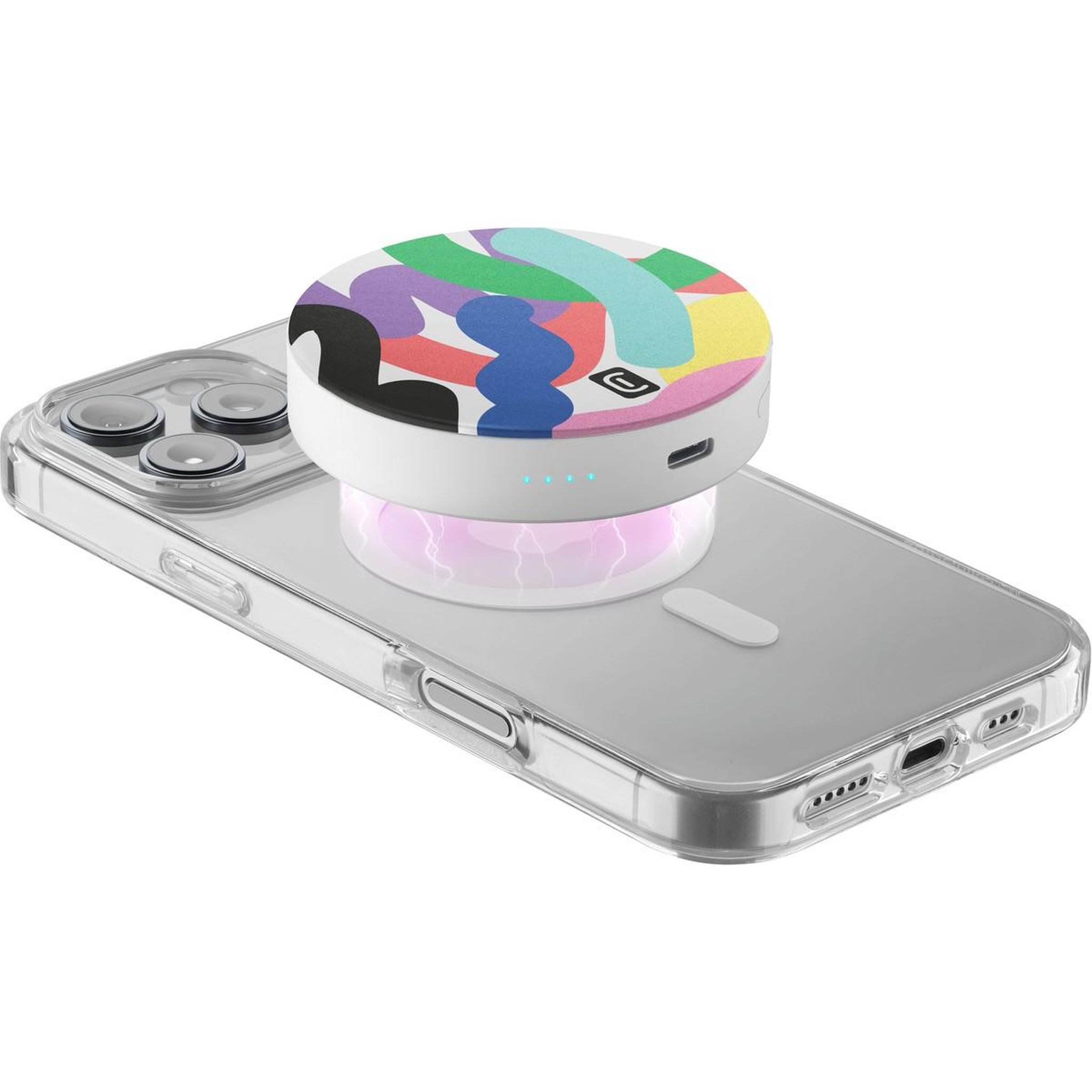 CELLULAR LINE Cellularline mag vibe 3000 mag vibe est la batterie externe magsafe de 3 000 mah au design compact et rond, avec des graphismes colorés. Elle se fixe magnétiquement à l'iphone pour une recharge sans fil de 5w. Parfaite pour ceux qui recherchent style...