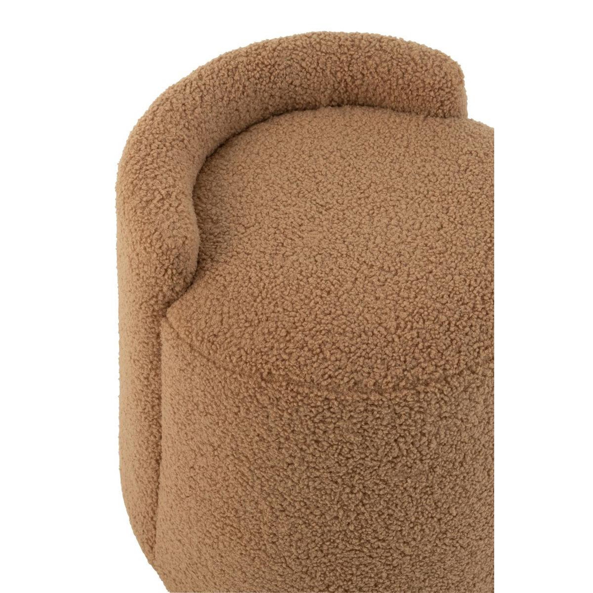 Voir la diapositive 5 : J-LINE Pouf design bouclette  teddy  40cm camel