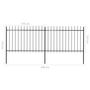 Voir la diapositive 6 : VIDAXL Cloture de jardin avec dessus en lance Acier 3,4x1,2 m Noir