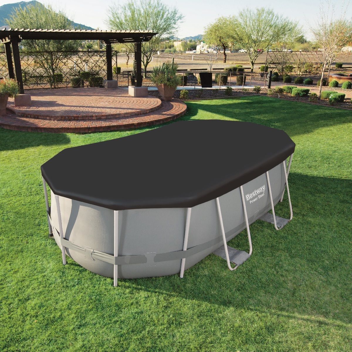 BESTWAY Bâche 4 saisons pour piscine hors sol Power Steel&trade; ovale 427 x 250 cm