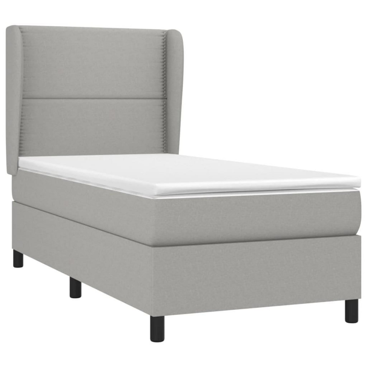 VIDAXL Sommier a lattes de lit avec matelas Gris clair 80x200 cm Tissu