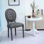 Voir la diapositive 3 : Paris Prix Lot de 2 Chaises Médaillon  Quing  Capitonné Tissu Gris