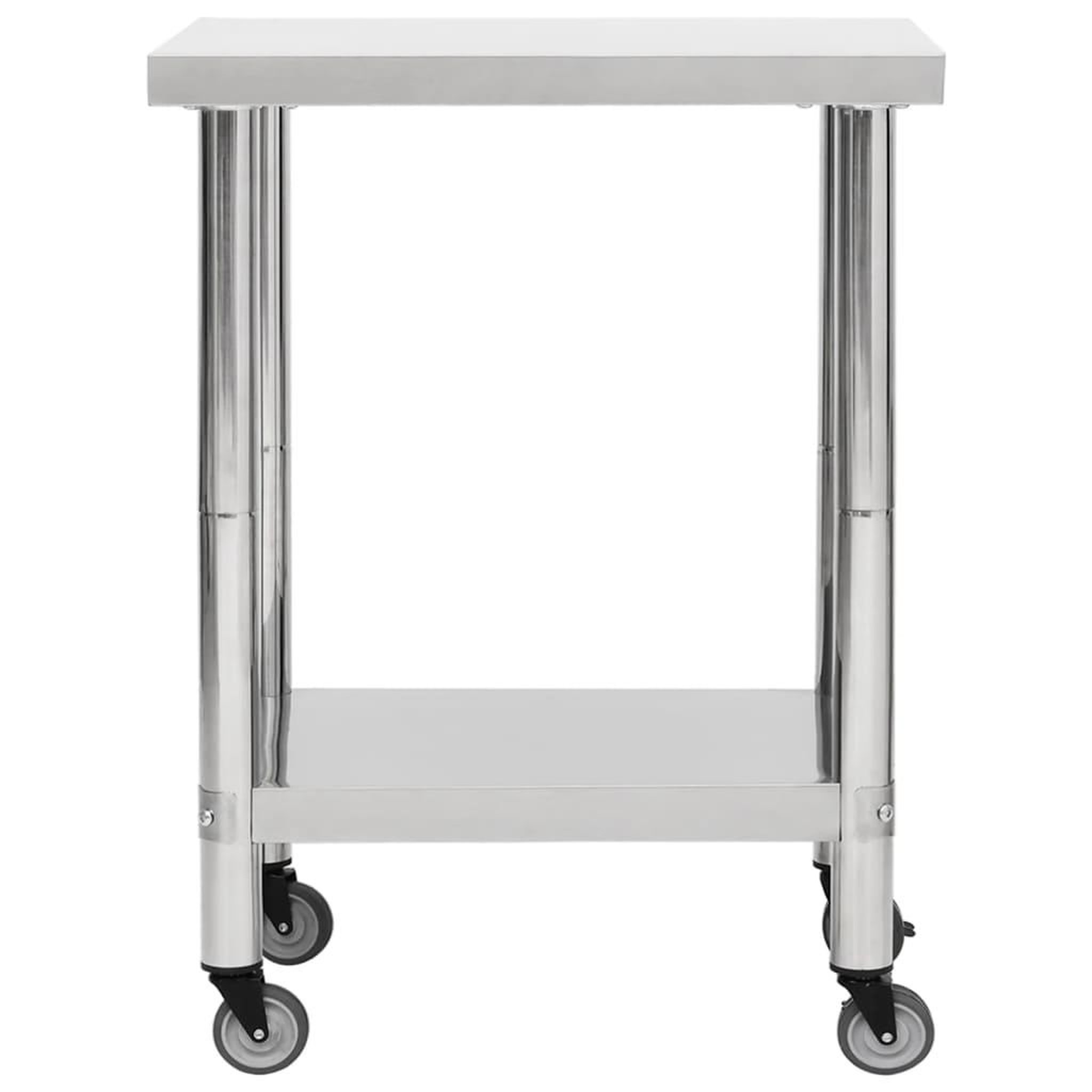Voir la diapositive 3 : VIDAXL Table de travail de cuisine avec roues 80x45x85 cm Inox