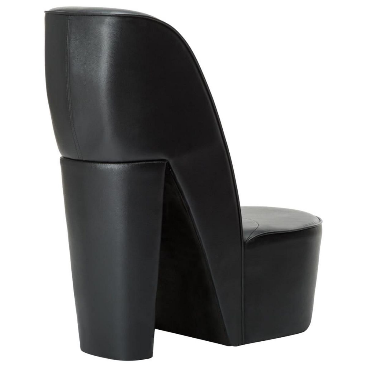 VIDAXL Chaise en forme de chaussure a talon haut noir similicuir