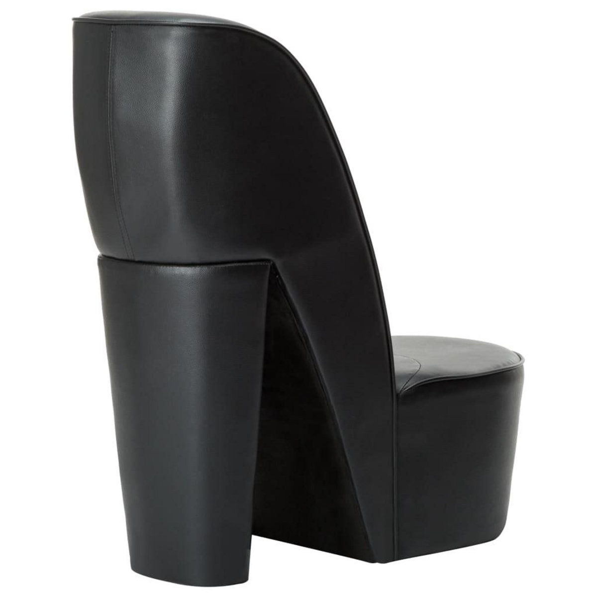 VIDAXL Chaise en forme de chaussure a talon haut noir similicuir