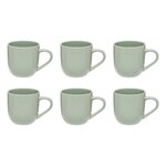 SECRET DE GOURMET Lot de 6 Mugs en Céramique  Maé  24cl Vert Olive