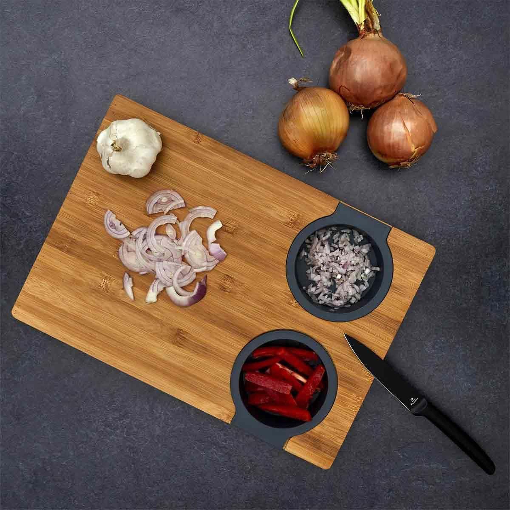 Voir la diapositive 6 : COOK CONCEPT Planche à Découper  3 en 1  40cm Naturel
