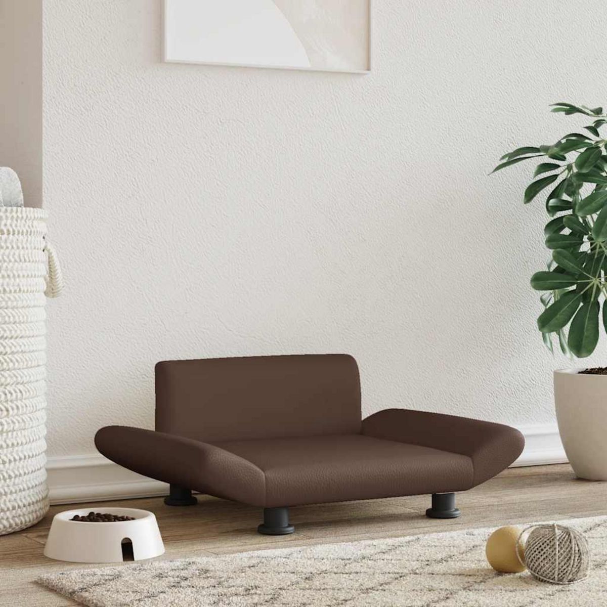 VIDAXL Lit pour chien marron 70x45x28 cm similicuir