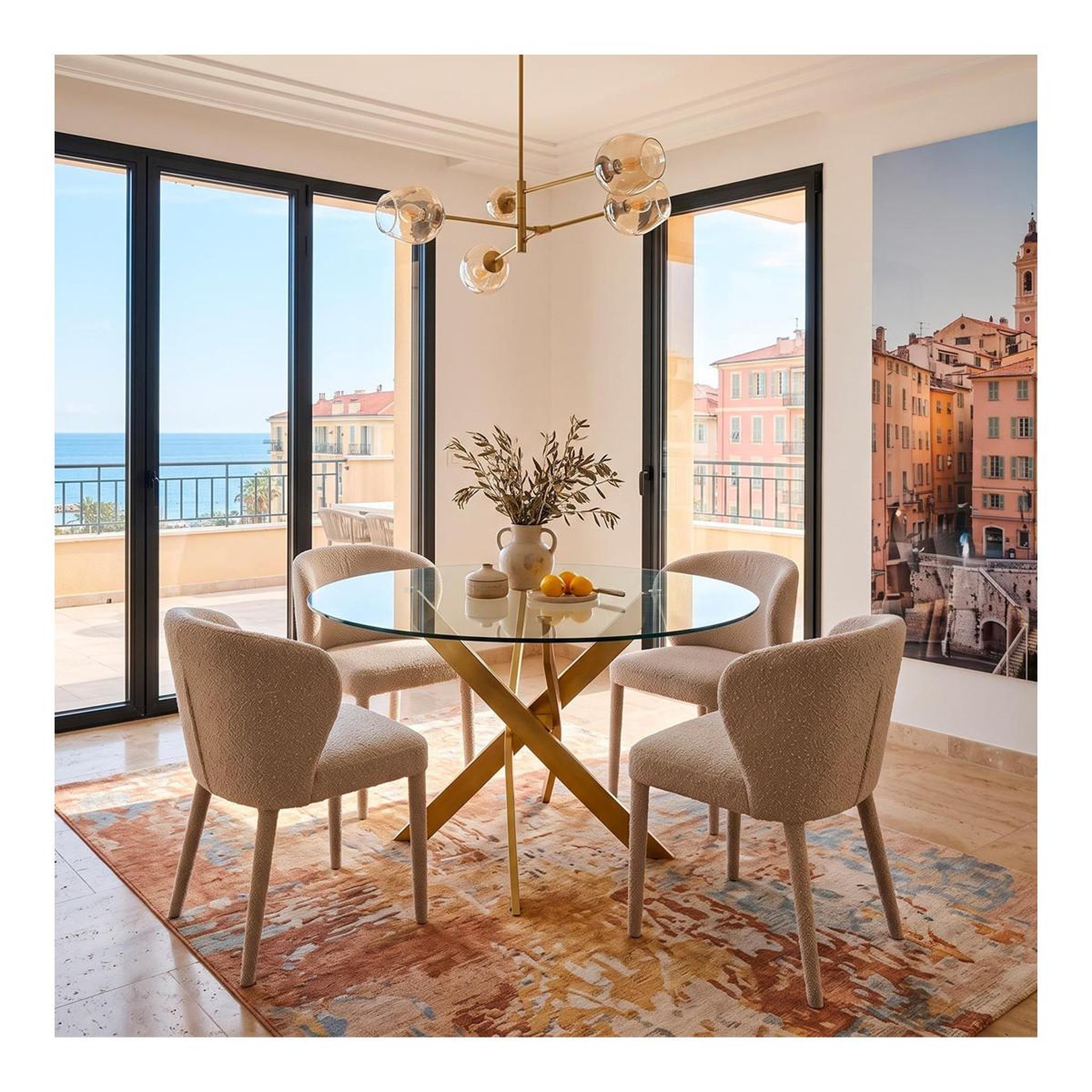 Voir la diapositive 4 : Paris Prix Table de repas ronde design  rixa  120cm or