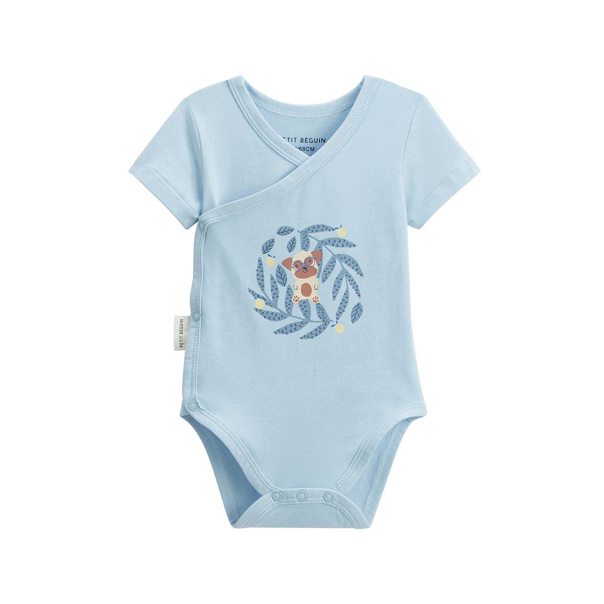 Voir la diapositive 3 : Petit Béguin Lot de 2 bodies bébé manches courtes ouverture croisée zeste d'amour