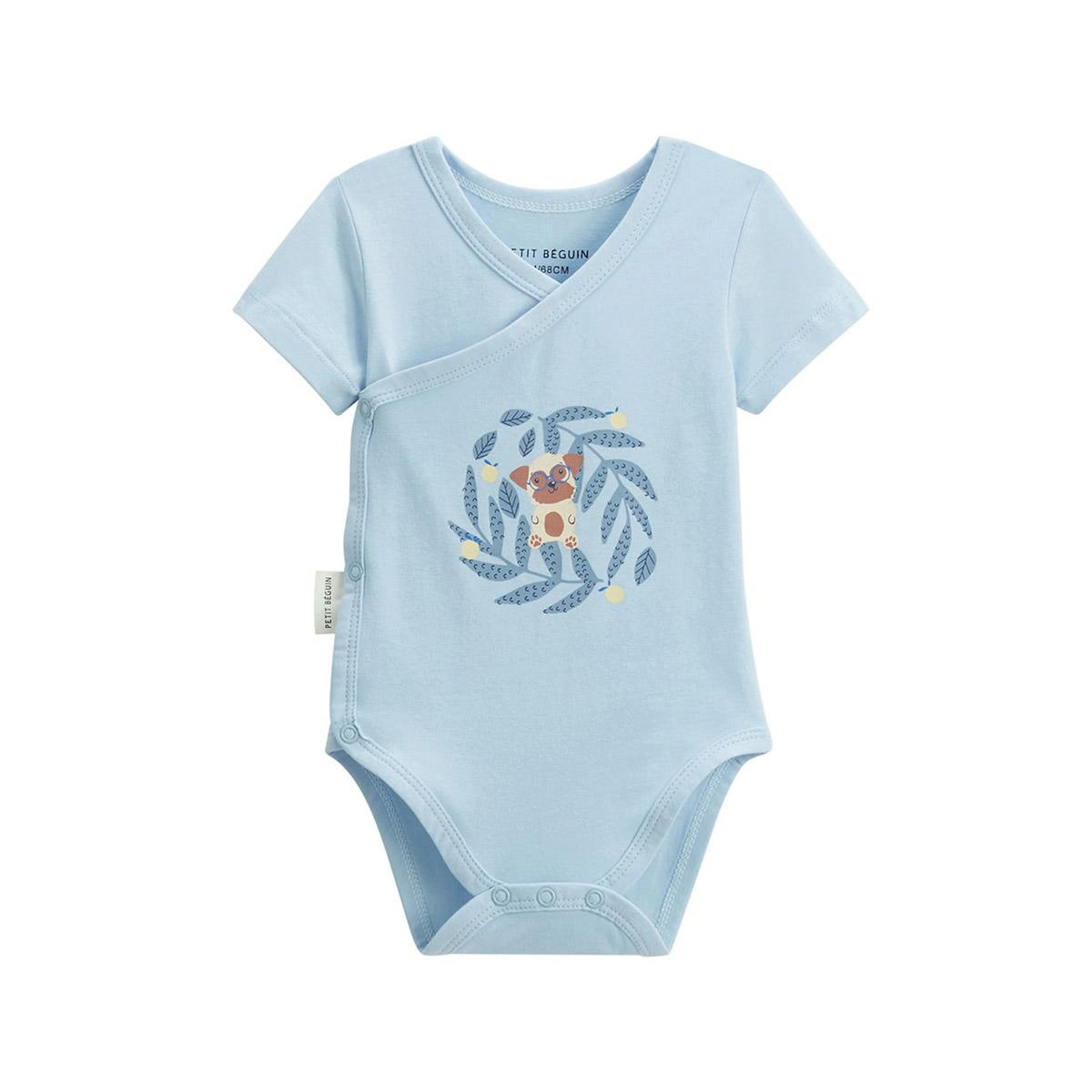 Petit Béguin Lot de 2 bodies bébé manches courtes ouverture croisée Zeste d'amour