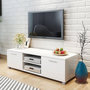Voir la diapositive 1 : VIDAXL Meuble TV Blanc brillant 120x40,5x35 cm
