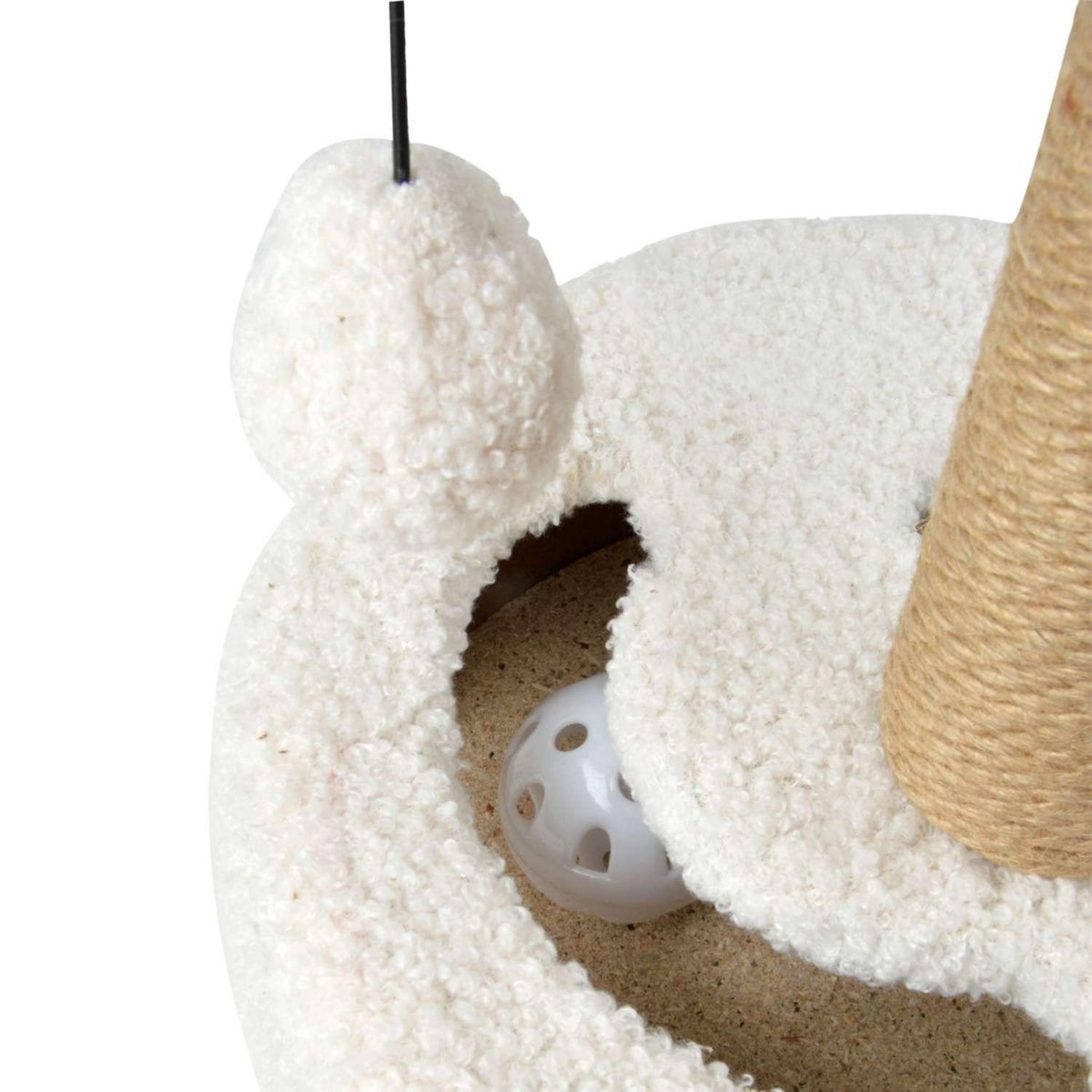 LOVE STORY Arbre à chat Jake en laine bouclée - Ecru