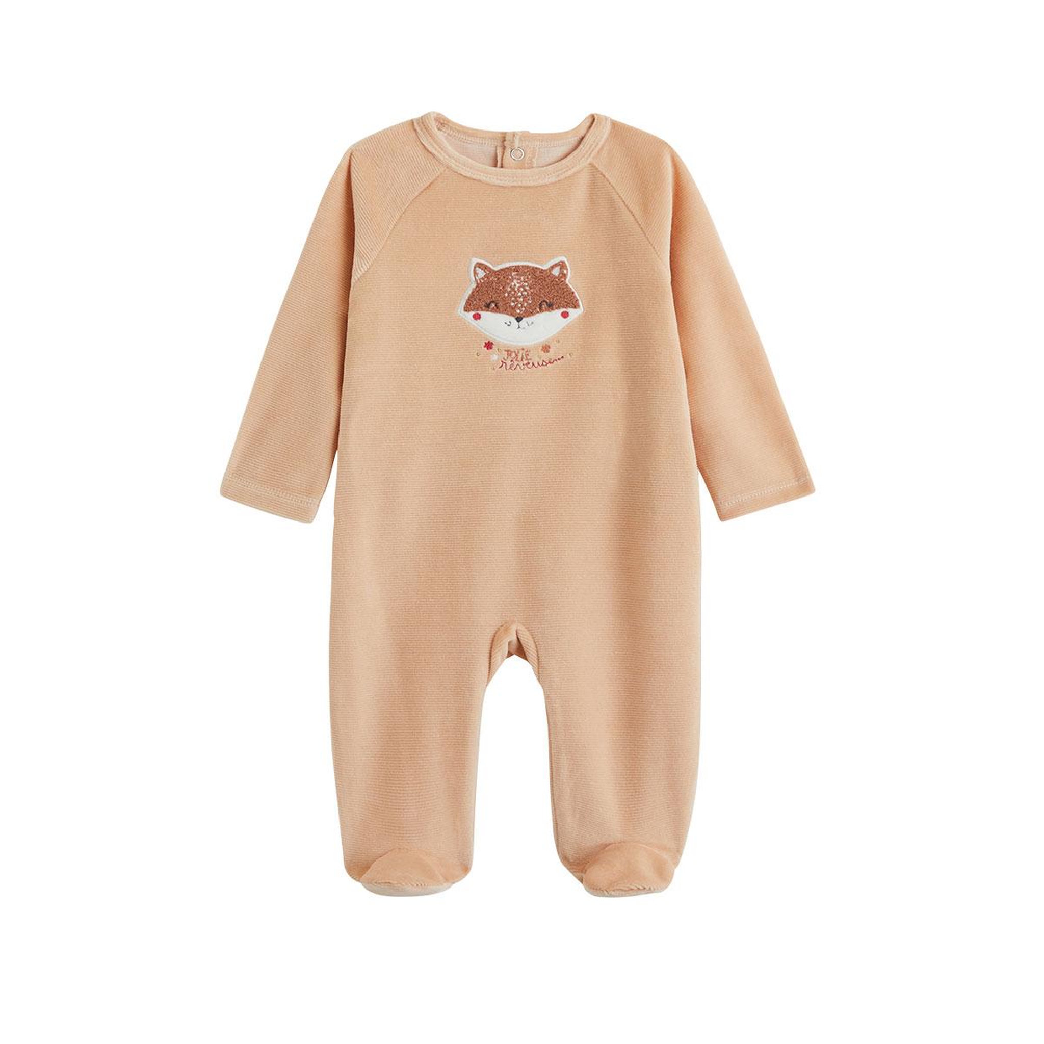 Voir la diapositive 1 : PETIT BEGUIN Pyjama bébé en velours petite rêveuse
