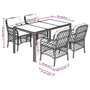Voir la diapositive 6 : VIDAXL Ensemble a manger de jardin coussins 5pcs Noir Resine tressee