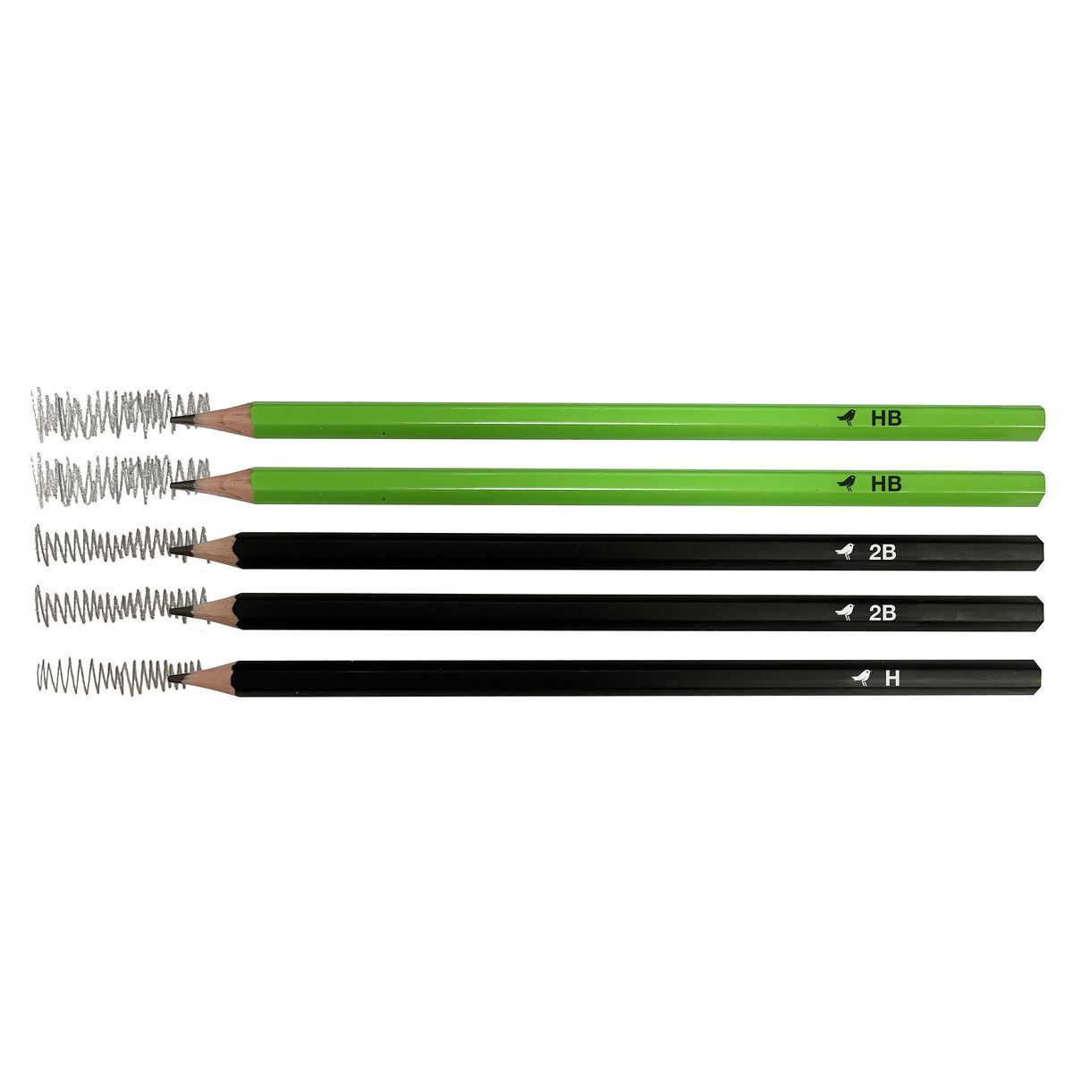 AUCHAN Lot de 5 crayons graphite HB / 2B / 2H