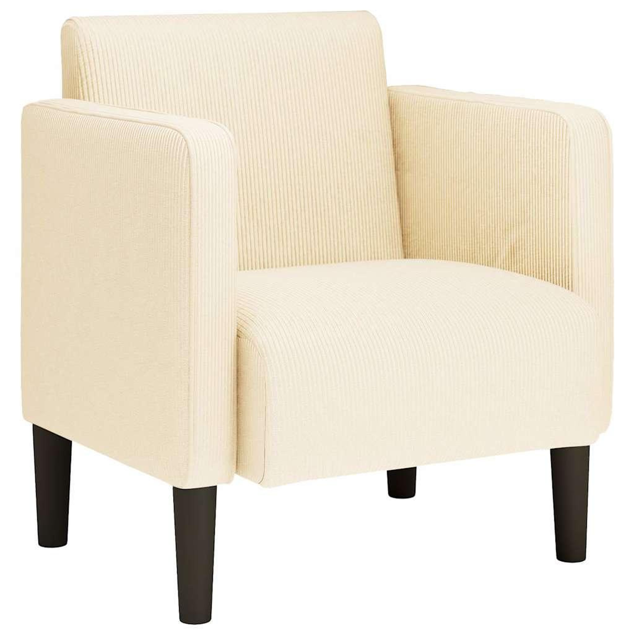 Voir la diapositive 2 : VIDAXL Canape-chaise accoudoirs creme 54 cm tissu velours cotele