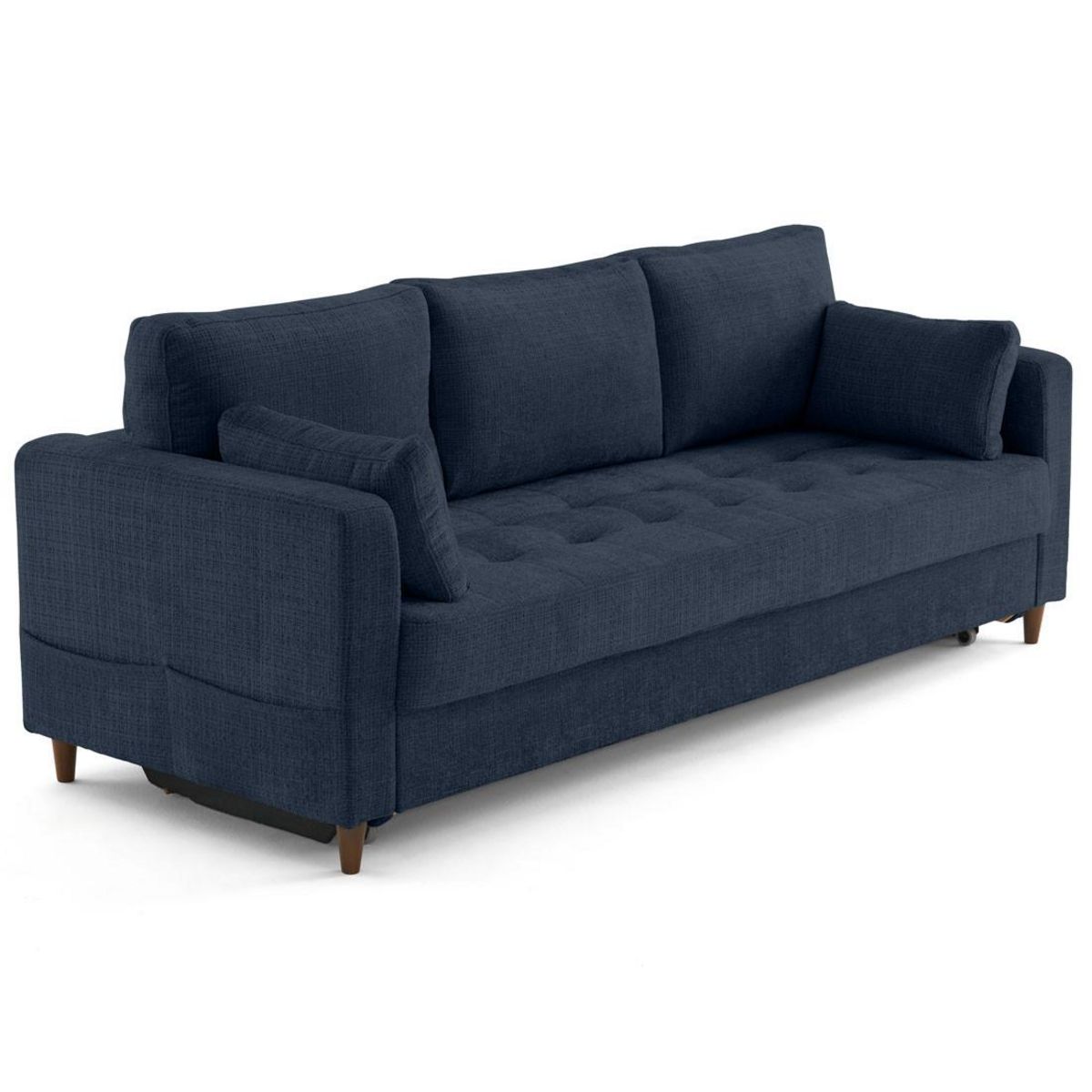 LISA DESIGN Anna - canapé droit 3 places convertible avec poche en velours texturé