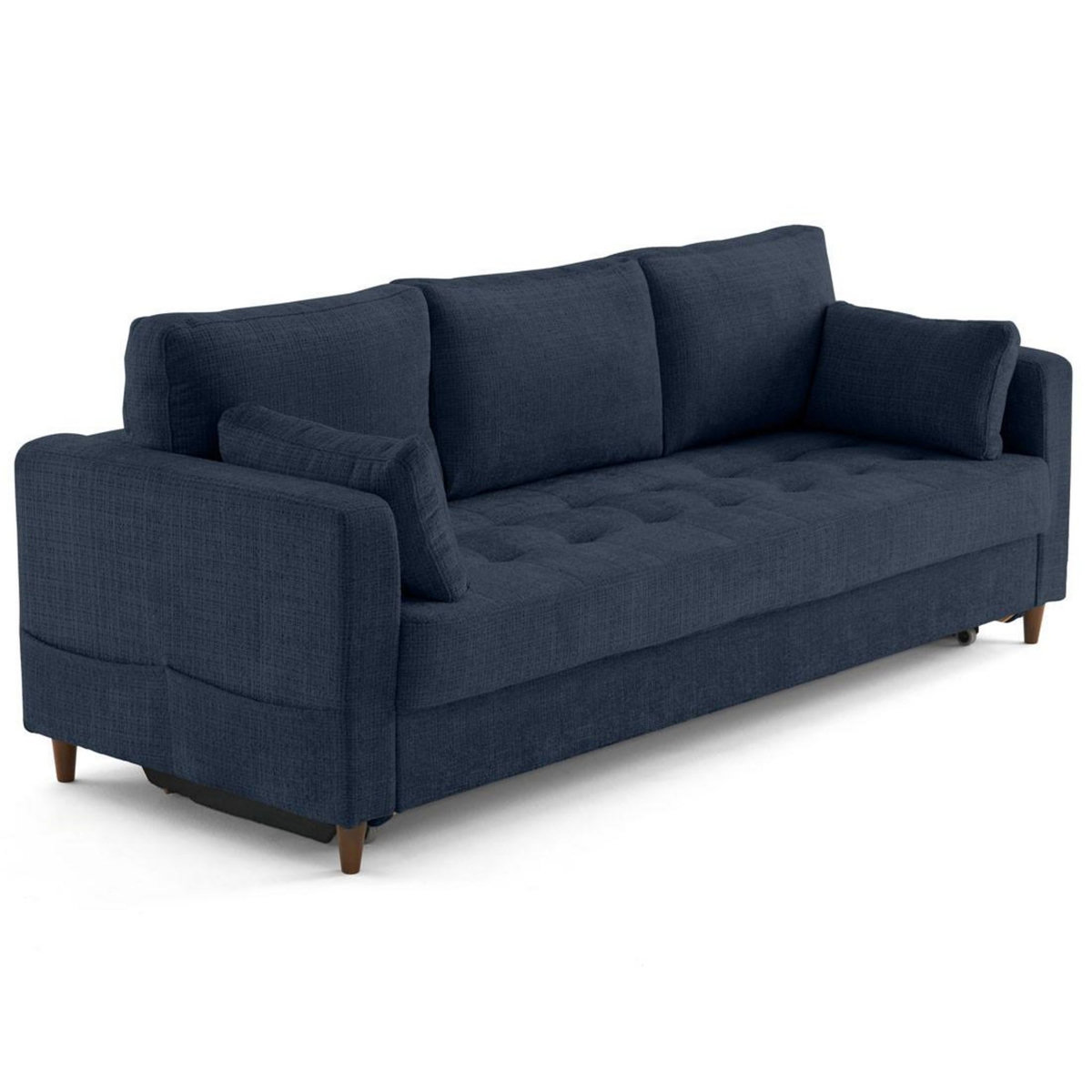 LISA DESIGN Anna - canapé droit 3 places convertible avec poche en velours texturé