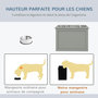 Voir la diapositive 4 : PAWHUT Gamelle double chien chat Porte-gamelles surélevé dim. 60L x 30l x 41H cm 2 gamelles poignées coffre MDF