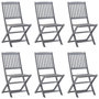 Voir la diapositive 3 : VIDAXL Chaises pliables d'exterieur lot de 6 et coussins Bois d'acacia
