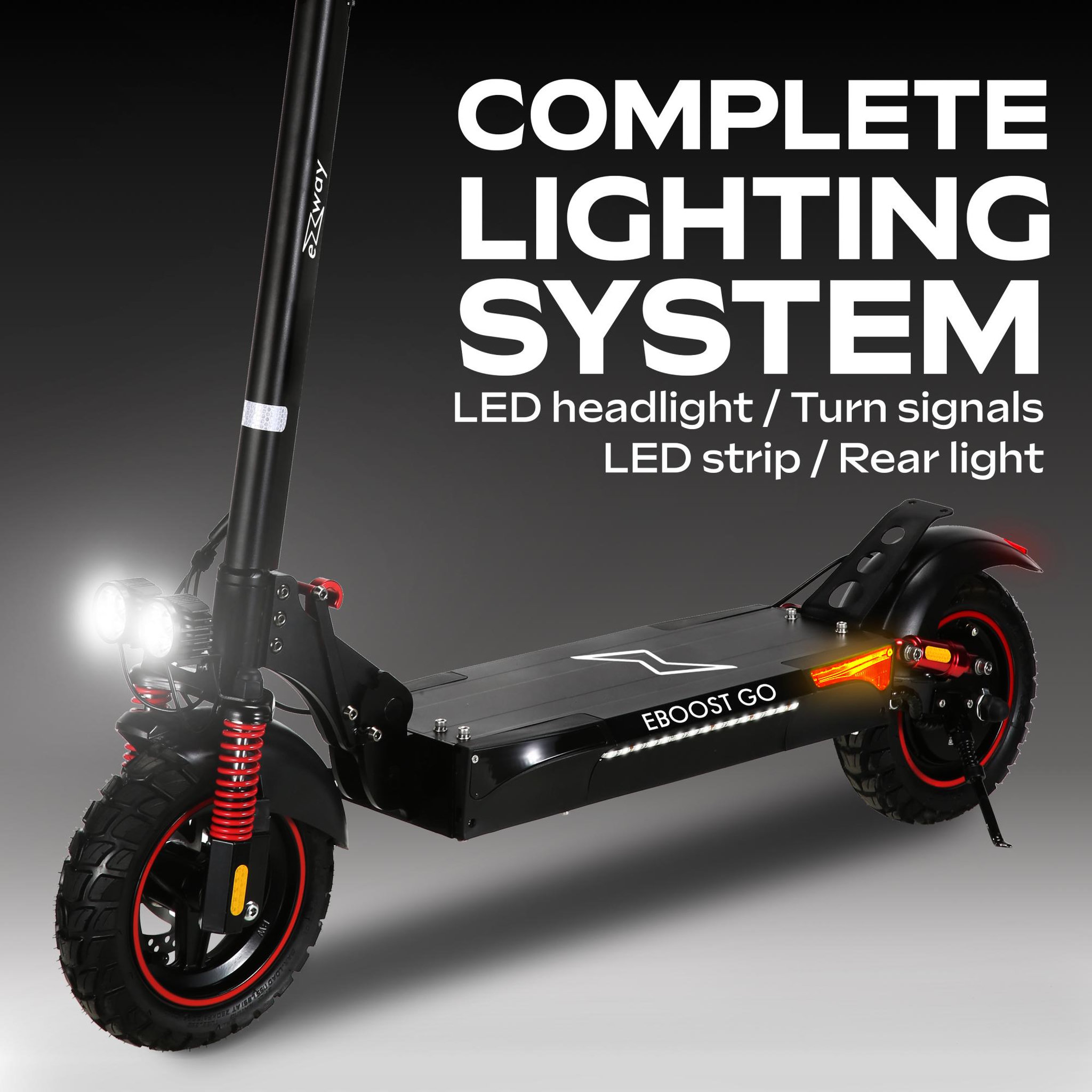 Voir la diapositive 6 : URBANGLIDE EBOOST GO â€  Autonomie Jusqu'a 50 km â€  Trottinette Ã‰lectrique Adulte â€  Poids 23Kg â€  Batterie 54V â€  Pneu Cross 10  Tubeless