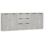 Voir la diapositive 2 : VIDAXL Buffets 3 pcs gris beton bois d'ingenierie