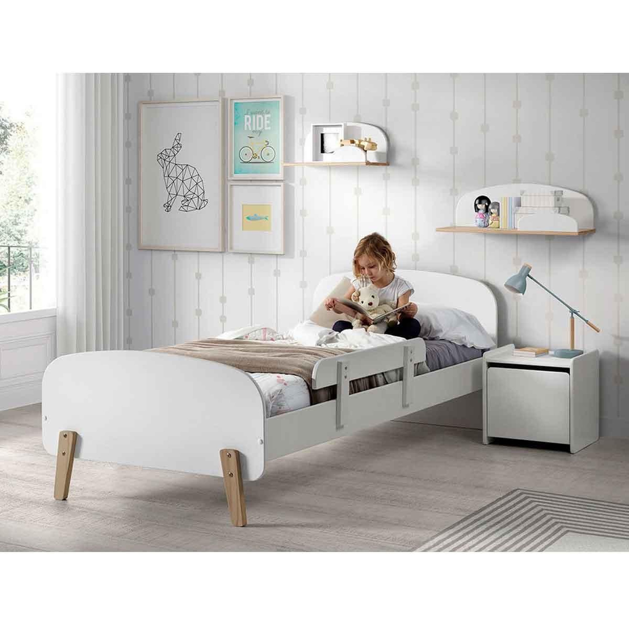 Voir la diapositive 2 : Paris Prix Barrière de sécurité enfant  kiddy  90cm blanc