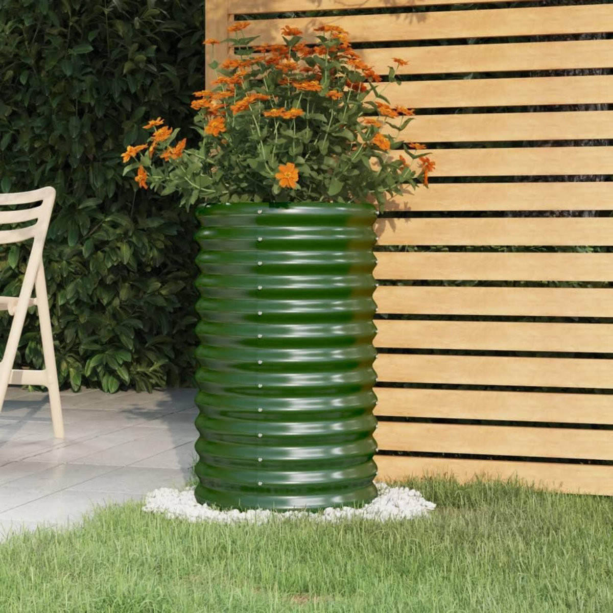 VIDAXL Jardiniere de jardin Acier enduit de poudre 40x40x68 cm Vert