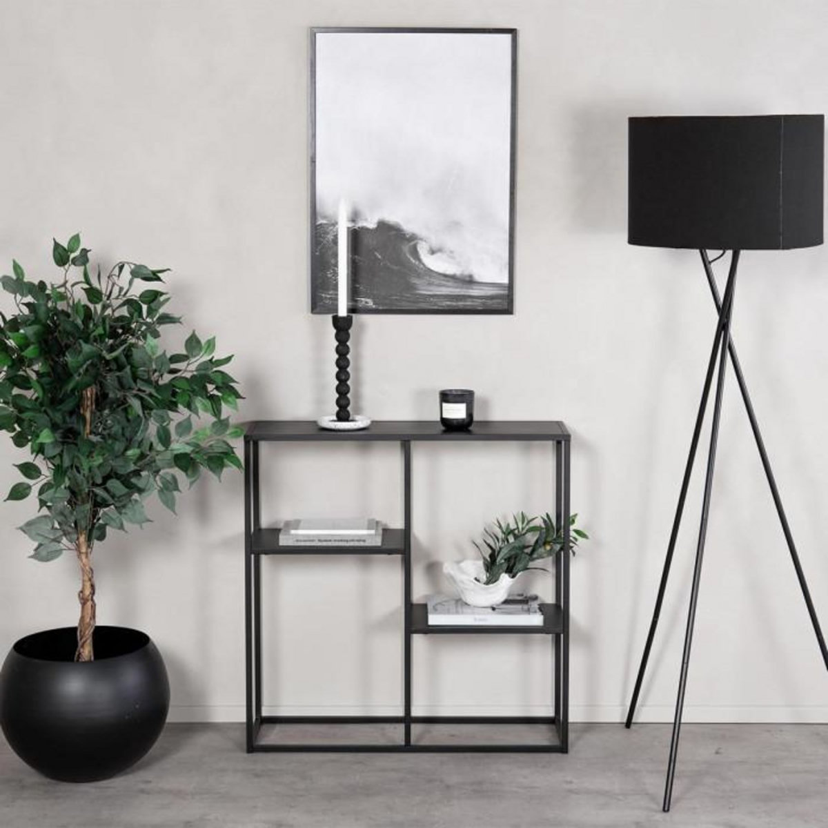 Paris Prix Étagère 3 Niveaux en Métal  Staal  81cm Noir