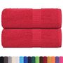 Voir la diapositive 2 : VIDAXL Serviettes de visage 2 pcs rouge 30x30 cm 360 g m² 100% coton