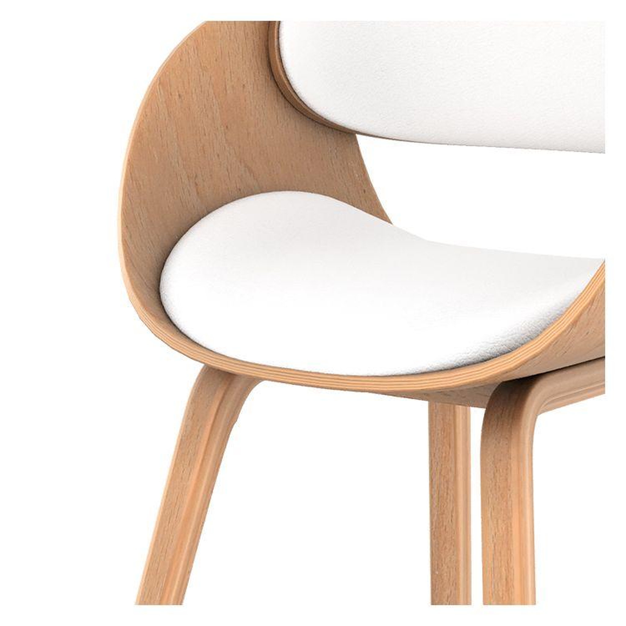 Voir la diapositive 6 : MAISON PAVANE Chaise en bois clair et pu blanc-adelmar