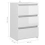 Voir la diapositive 6 : VIDAXL Table de chevet Blanc brillant 40x35x62,5 cm Agglomere