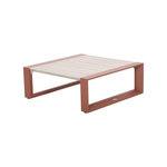 HESPERIDE Table basse de jardin carrée en aluminium ALLURE - Acajou