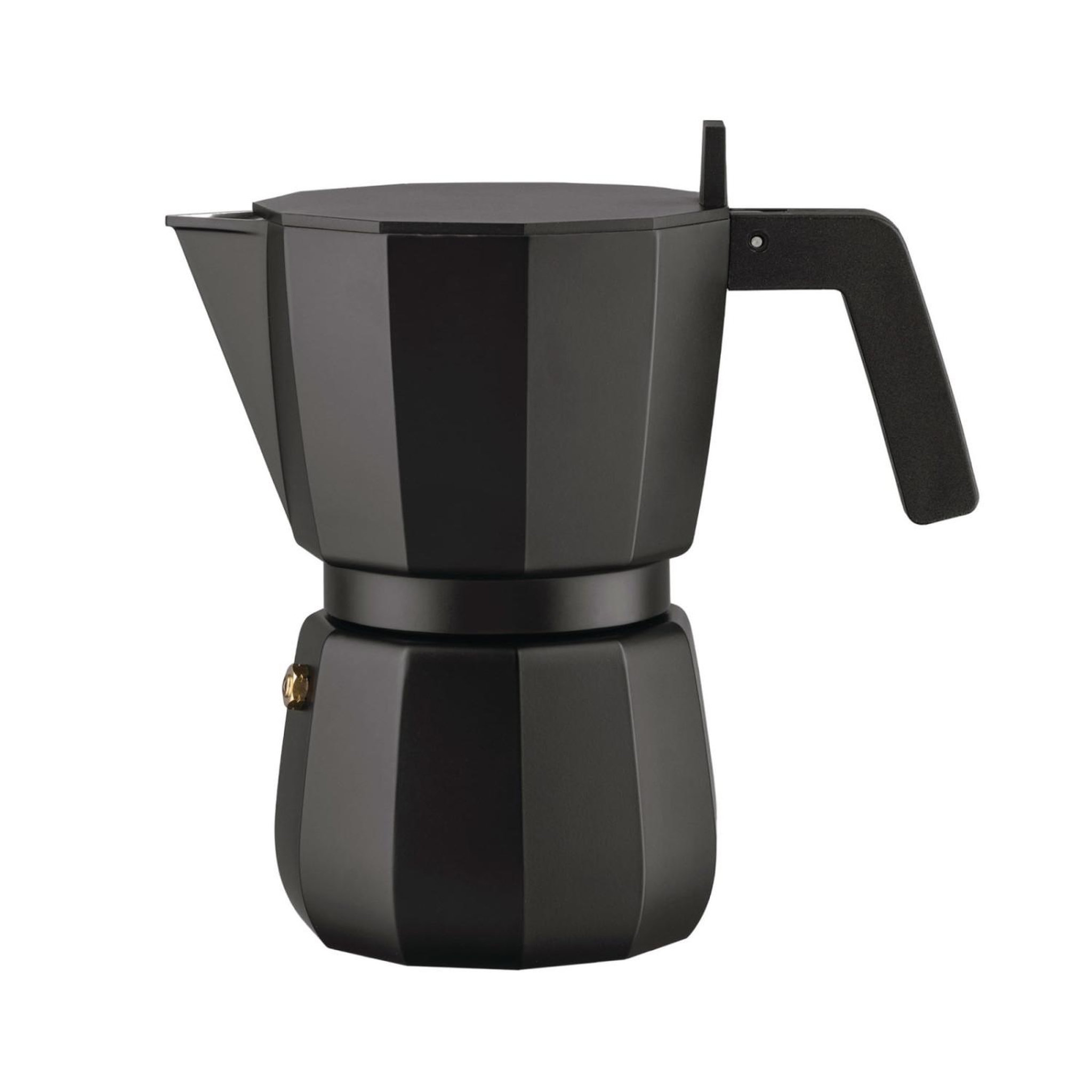 Voir la diapositive 2 : ALESSI Alessi moka dc06/6 b cafetière en aluminium moulé 6 tasses noir