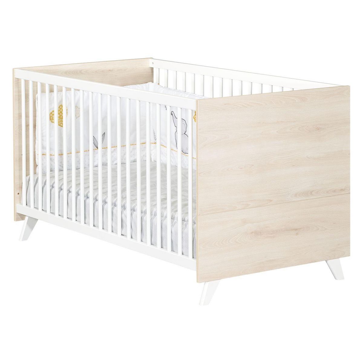 BABY PRICE  Lit bébé évolutif Little Big Bed 140x70cm SCANDI coloris naturel  