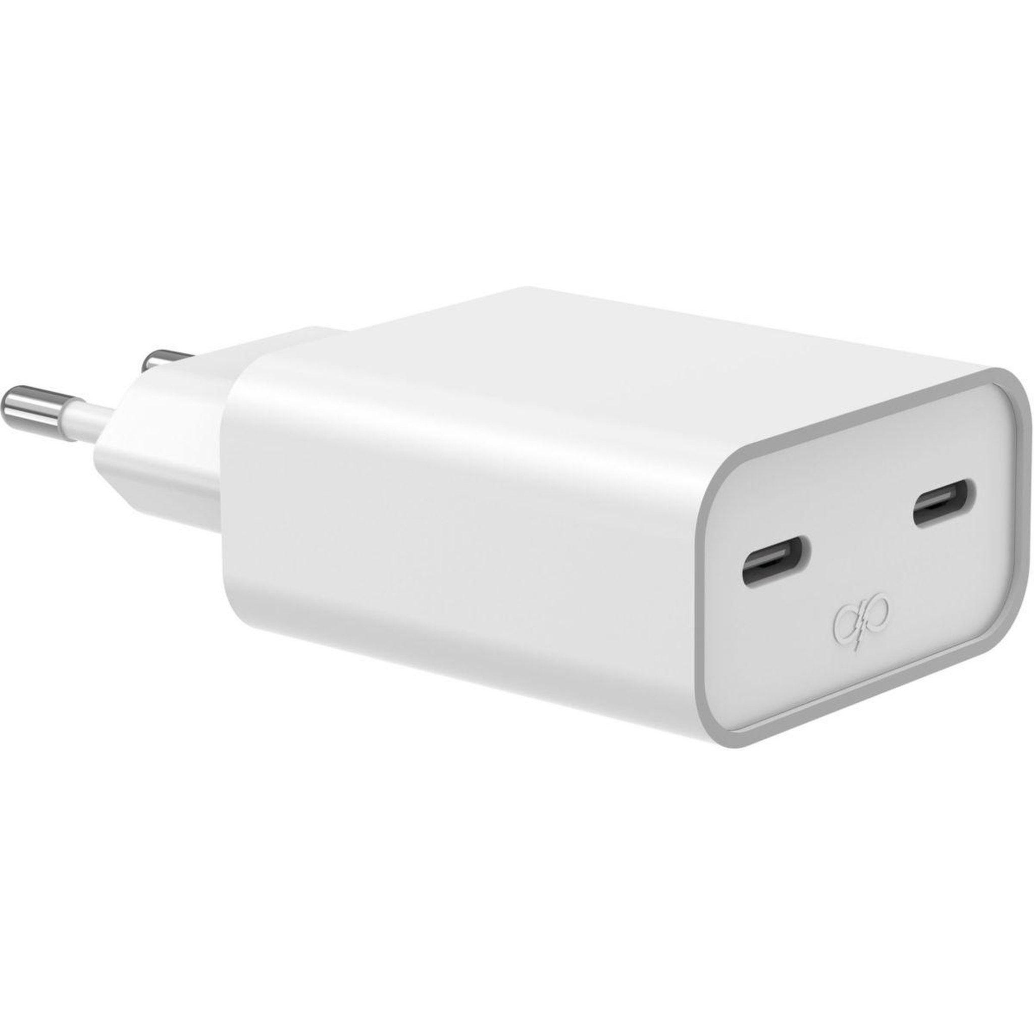 Voir la diapositive 2 : FORCE POWER Chargeur 2x usb-c 45w recyclé blanc
