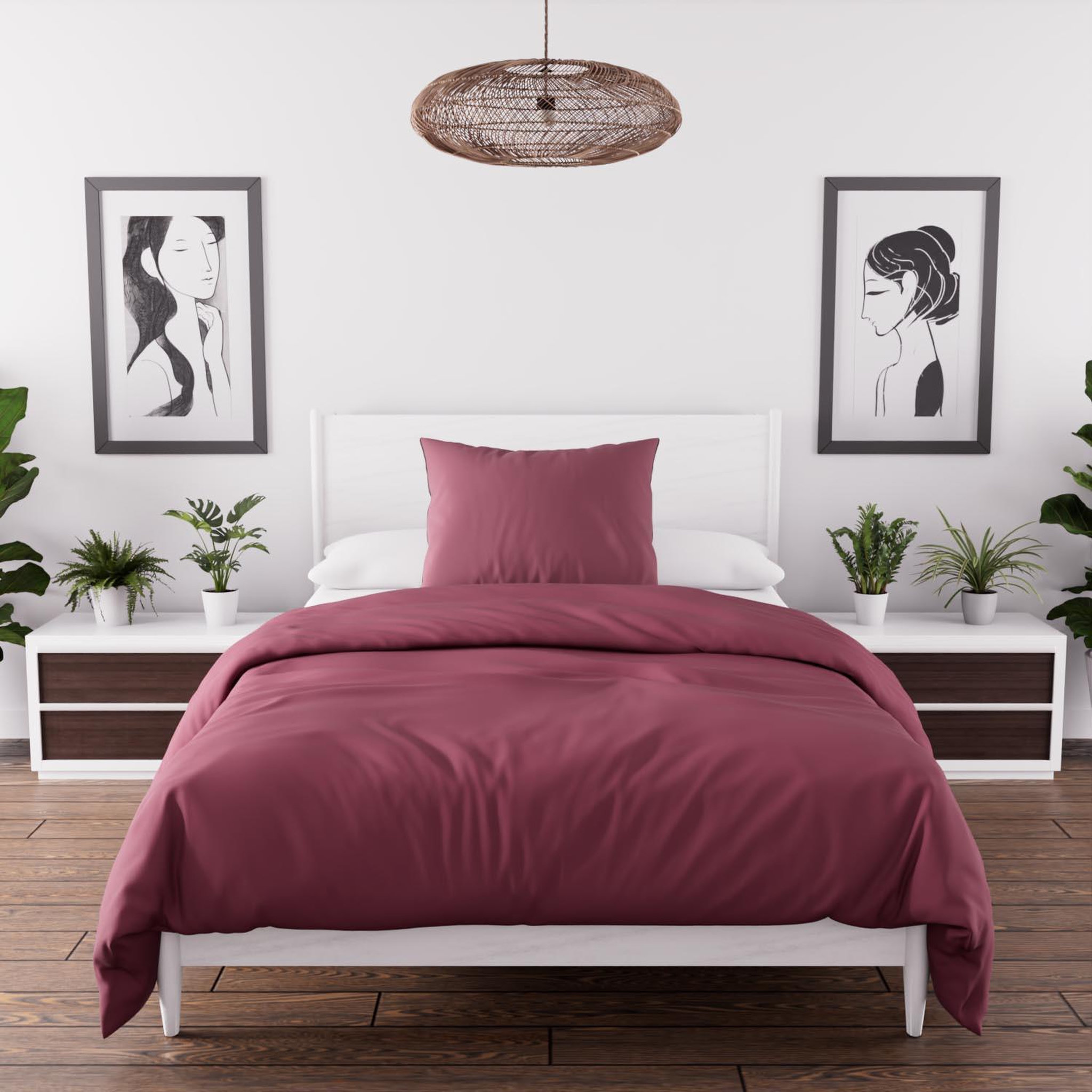 Voir la diapositive 2 : SOLEIL D'OCRE Ensemble couette et parure 5 Pièces BOHEME pour lit en 90x190 cm, par Soleil d'ocre