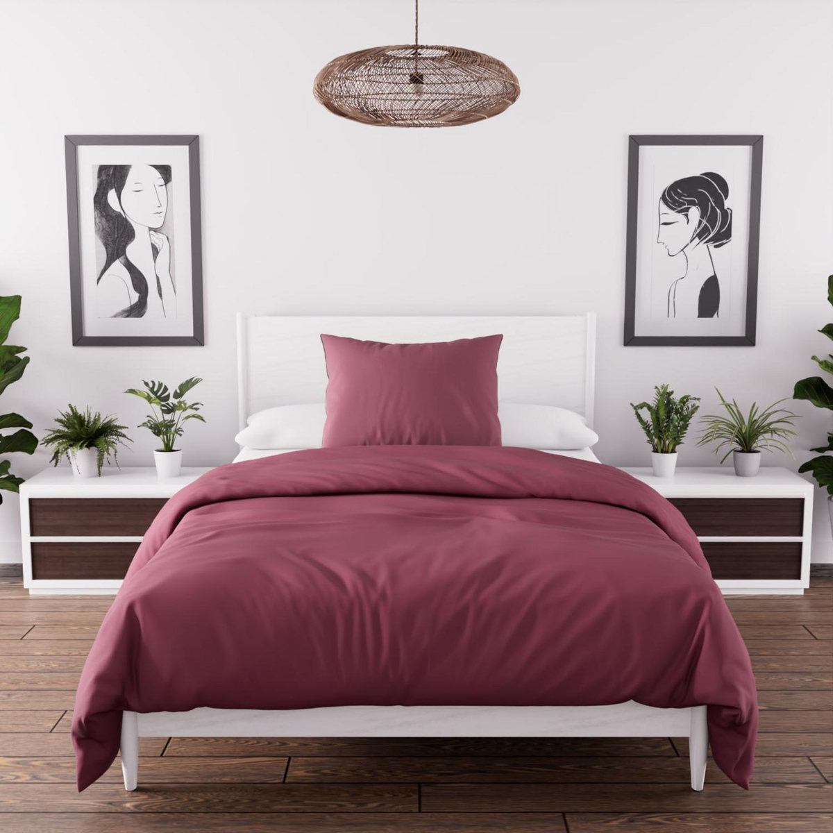 SOLEIL D'OCRE Ensemble couette et parure 5 Pièces BOHEME pour lit en 90x190 cm, par Soleil d'ocre