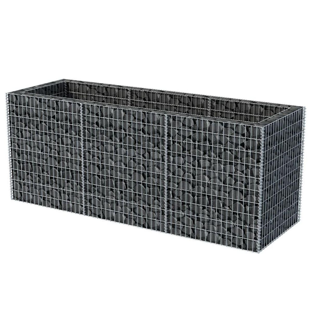 VIDAXL Lit sureleve a gabion Acier 270x90x100 cm