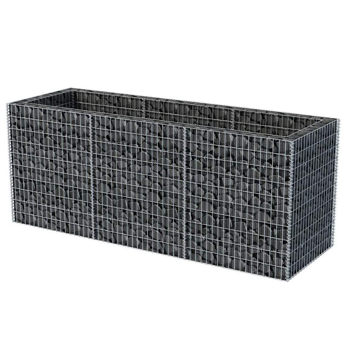 VIDAXL Lit sureleve a gabion Acier 270x90x100 cm
