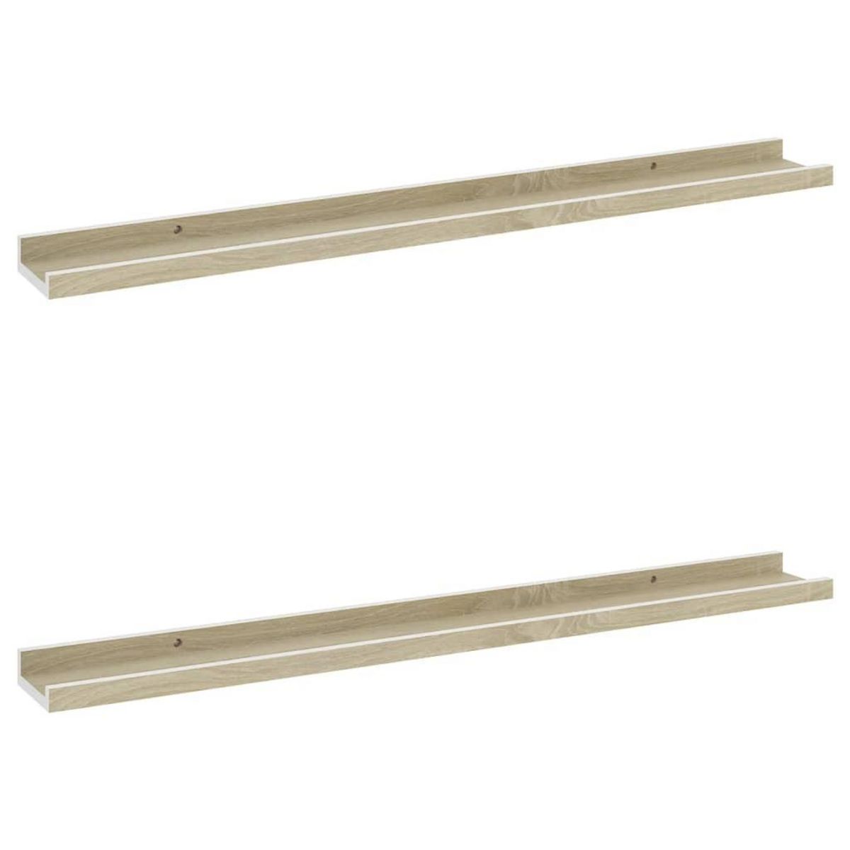 VIDAXL Etageres murales 2 pcs blanc et chene sonoma 80x9x3 cm