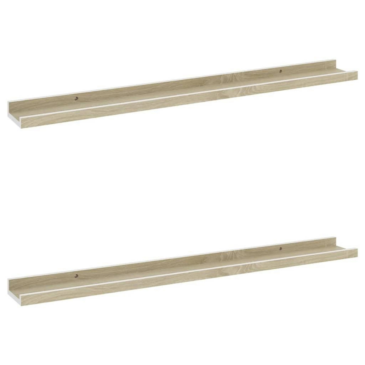 VIDAXL Etageres murales 2 pcs blanc et chene sonoma 80x9x3 cm