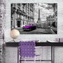 Voir la diapositive 2 : Paris Prix Tableau Imprimé  Car in Paris Violet Wide