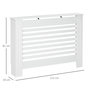 Voir la diapositive 3 : HOMCOM Cache-radiateur design à lattes panneau cabinet dim. 112L x 19l x 81H cm MDF blanc