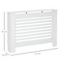 Voir la diapositive 3 : HOMCOM Cache-radiateur design à lattes panneau cabinet dim. 112L x 19l x 81H cm MDF blanc
